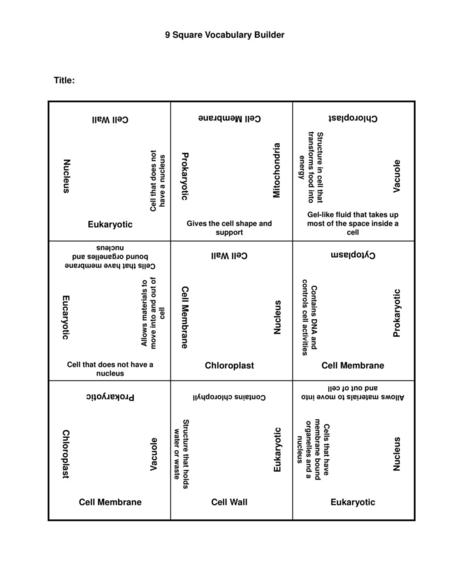 9 Square Vocabulary Builder