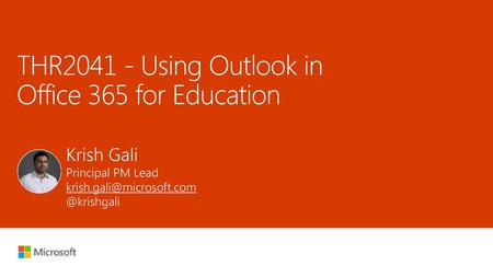 THR Using Outlook in Office 365 for Education