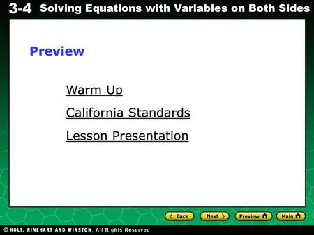 Preview Warm Up California Standards Lesson Presentation.