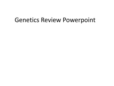 Genetics Review Powerpoint