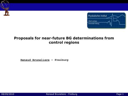 Proposals for near-future BG determinations from control regions