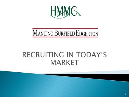 RECRUITING IN TODAY’S MARKET