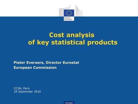 Cost analysis of key statistical products