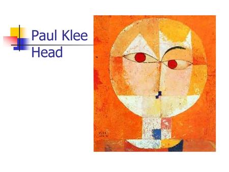 Paul Klee Head.