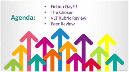 Fiction Day!!! The Chosen VLT Rubric Review Peer Review