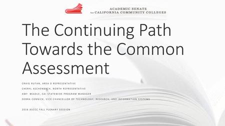 The Continuing Path Towards the Common Assessment