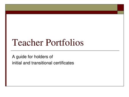 A guide for holders of initial and transitional certificates