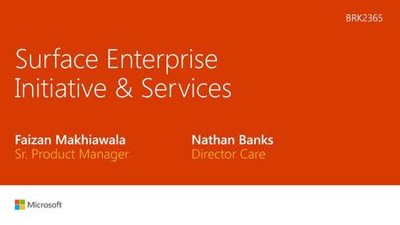 Surface Enterprise Initiative & Services