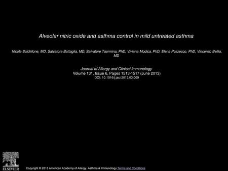 Alveolar nitric oxide and asthma control in mild untreated asthma