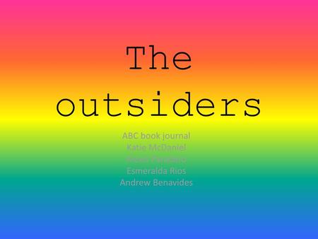 The outsiders ABC book journal Katie McDaniel Alexis Paradero