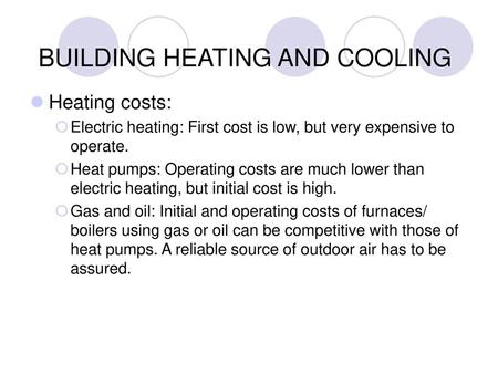 BUILDING HEATING AND COOLING