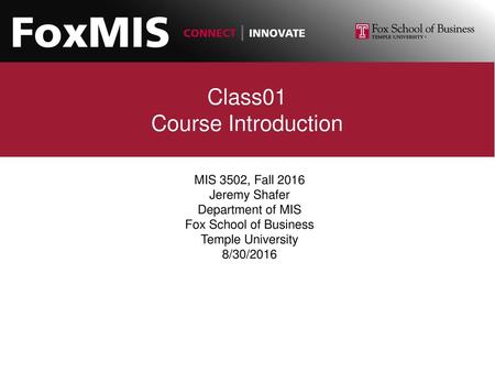 Class01 Course Introduction