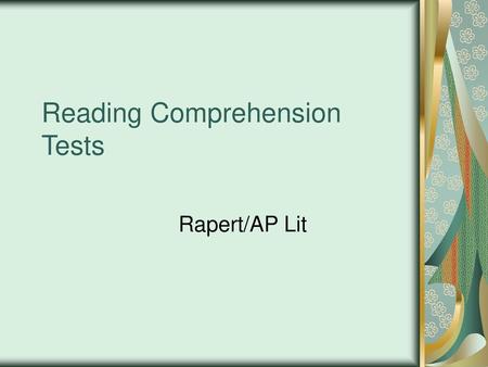 Reading Comprehension Tests