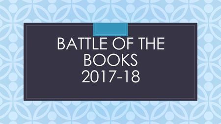 Battle of the books 2017-18.