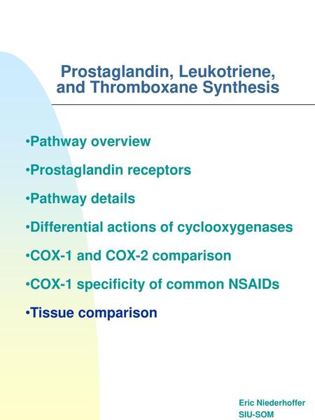 Prostaglandin, Leukotriene, and Thromboxane Synthesis