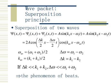 Wave packet: Superposition principle