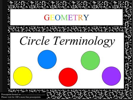 Circle Terminology GEOMETRY