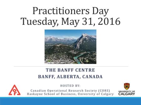 Practitioners Day Tuesday, May 31, 2016