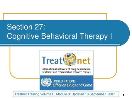 Section 27: Cognitive Behavioral Therapy I