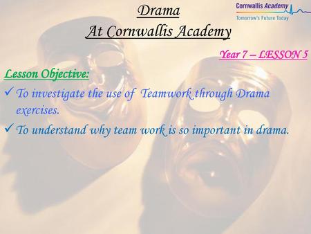 Drama At Cornwallis Academy