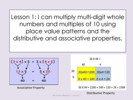 5th Grade Module 2 – Lesson 1