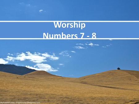 Worship Numbers 7 - 8.