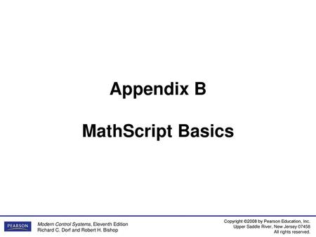 Appendix B MathScript Basics