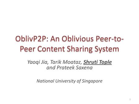 OblivP2P: An Oblivious Peer-to-Peer Content Sharing System