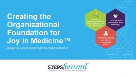 Creating the Organizational Foundation for Joy in Medicine™