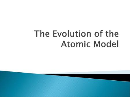 The Evolution of the Atomic Model