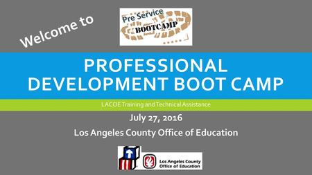 Professional Development BOOT CAMP