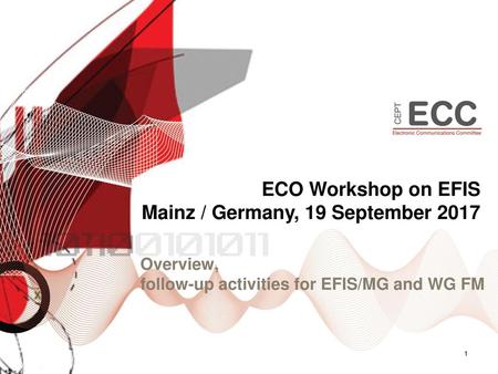 Overview, follow-up activities for EFIS/MG and WG FM