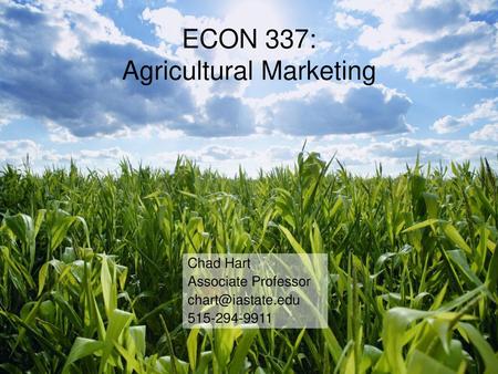 Agricultural Marketing