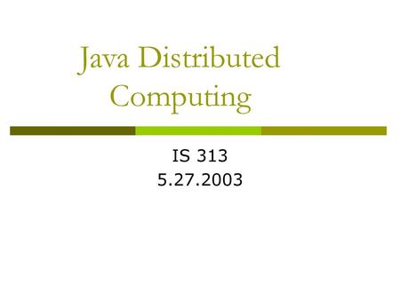 Java Distributed Computing