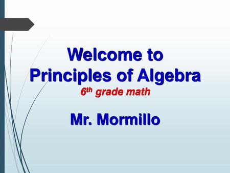 Principles of Algebra 6th grade math