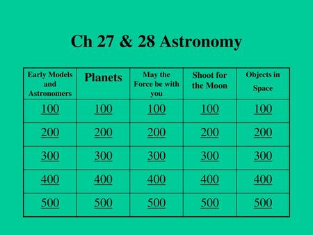 Early Models and Astronomers May the Force be with you