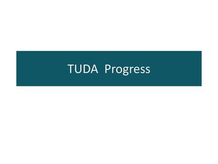 TUDA Progress.