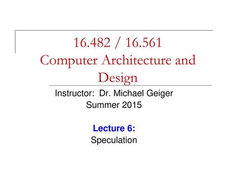 / Computer Architecture and Design