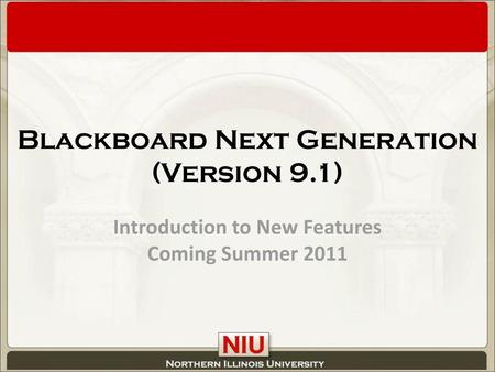 Blackboard Next Generation (Version 9.1)