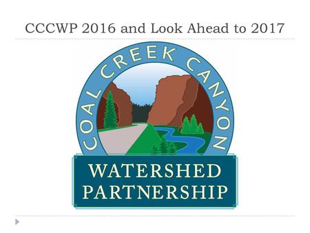 CCCWP 2016 and Look Ahead to 2017.