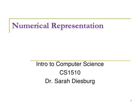 Numerical Representation