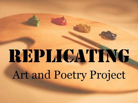 Replicating Art and Poetry Project