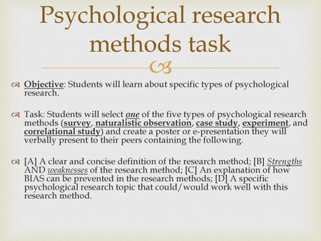 Psychological research methods task