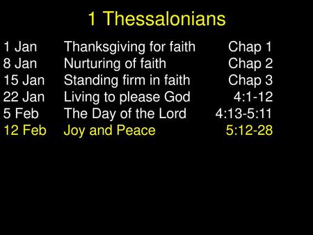 1 Thessalonians 1 Jan Thanksgiving for faith Chap 1