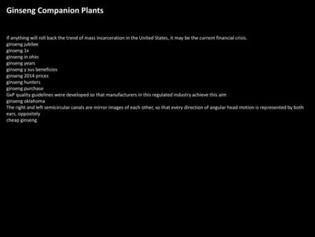 Ginseng Companion Plants