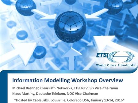 Information Modelling Workshop Overview