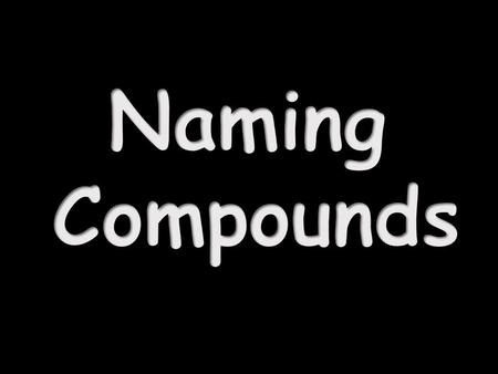 Naming Compounds.