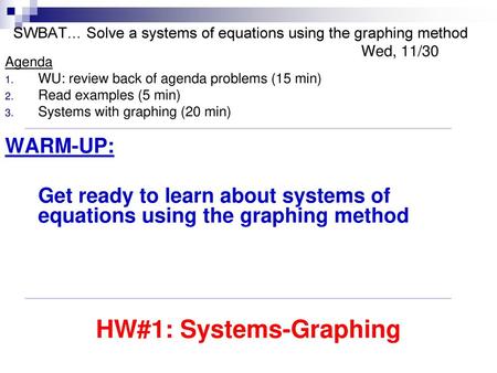 HW#1: Systems-Graphing