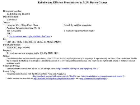 Reliable and Efficient Transmission to M2M Device Groups