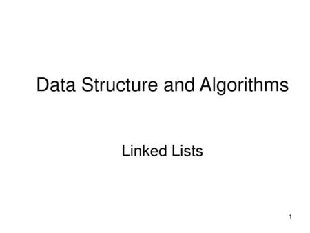 Data Structure and Algorithms